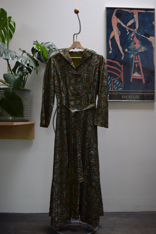 Vintage Green Silk Brocade Jacket