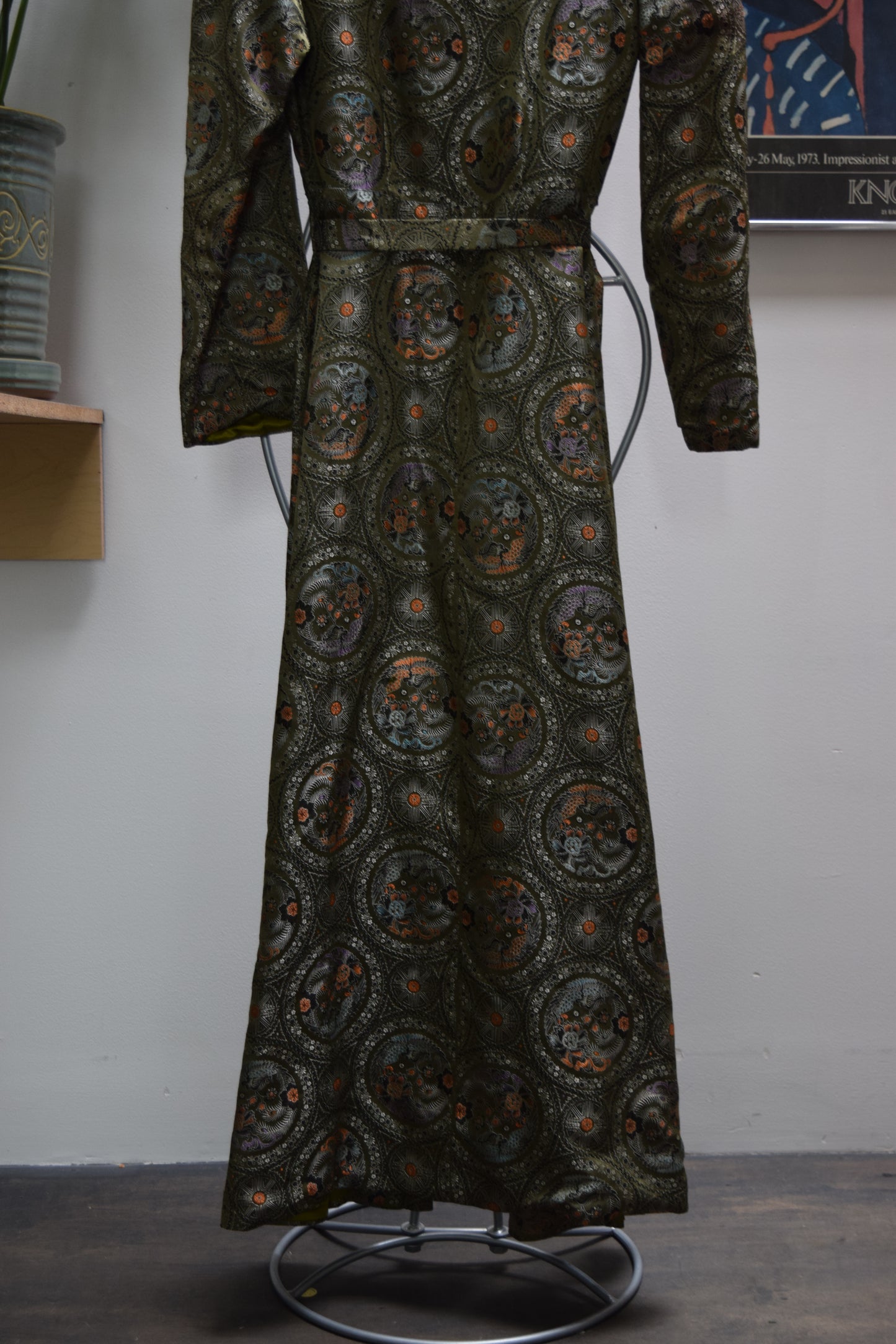 Vintage Green Silk Brocade Jacket