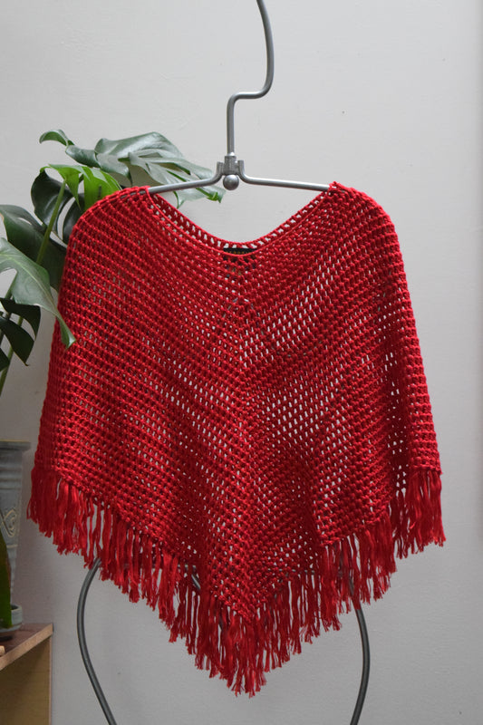 90’s Georgiou Studio Silk Blend Crocheted Poncho