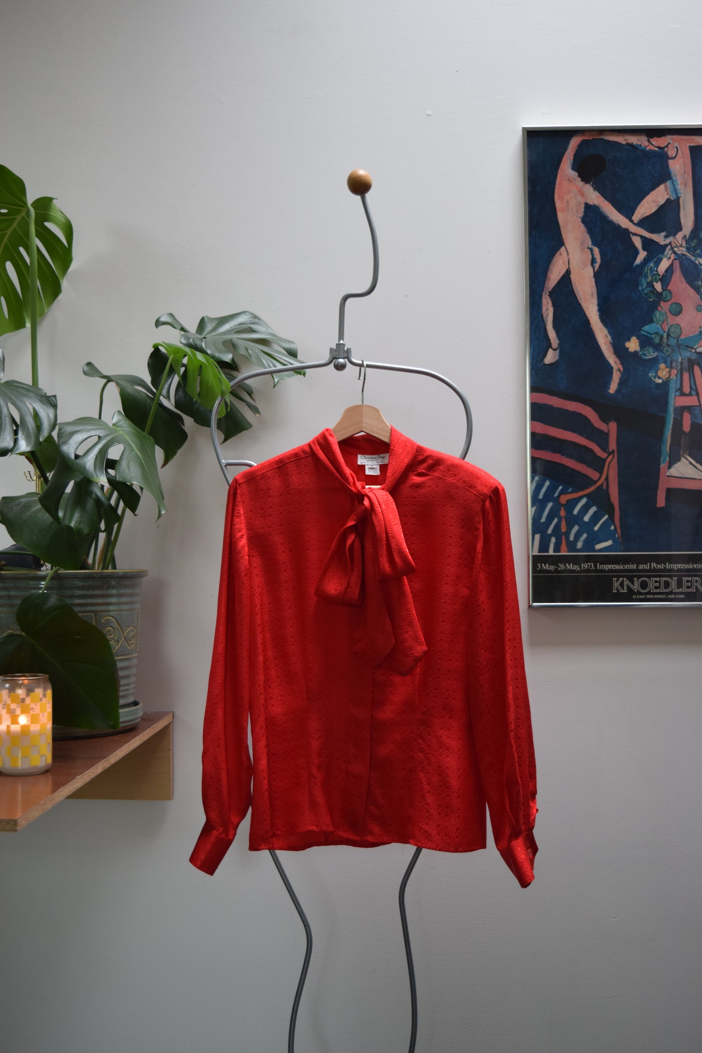 Christian Dior 80’s Tie Neck Silk Blouse