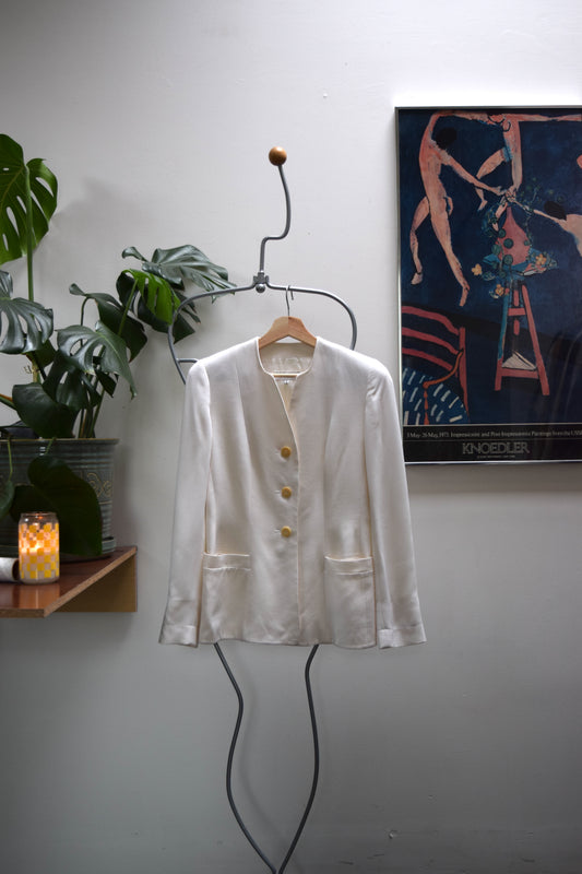 90’s Giorgio Armani Silk Blend White Blazer