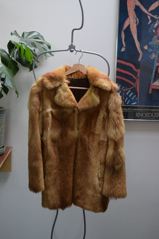 Vintage Orange Fur Coat